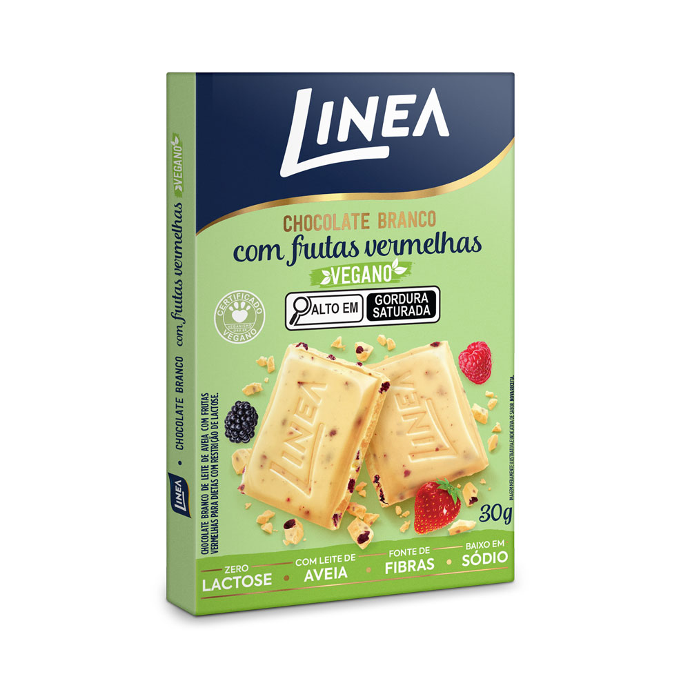 Chocolate Vegano Branco Com Frutas Vermelhas Linea 1 Unidade de 30g 1