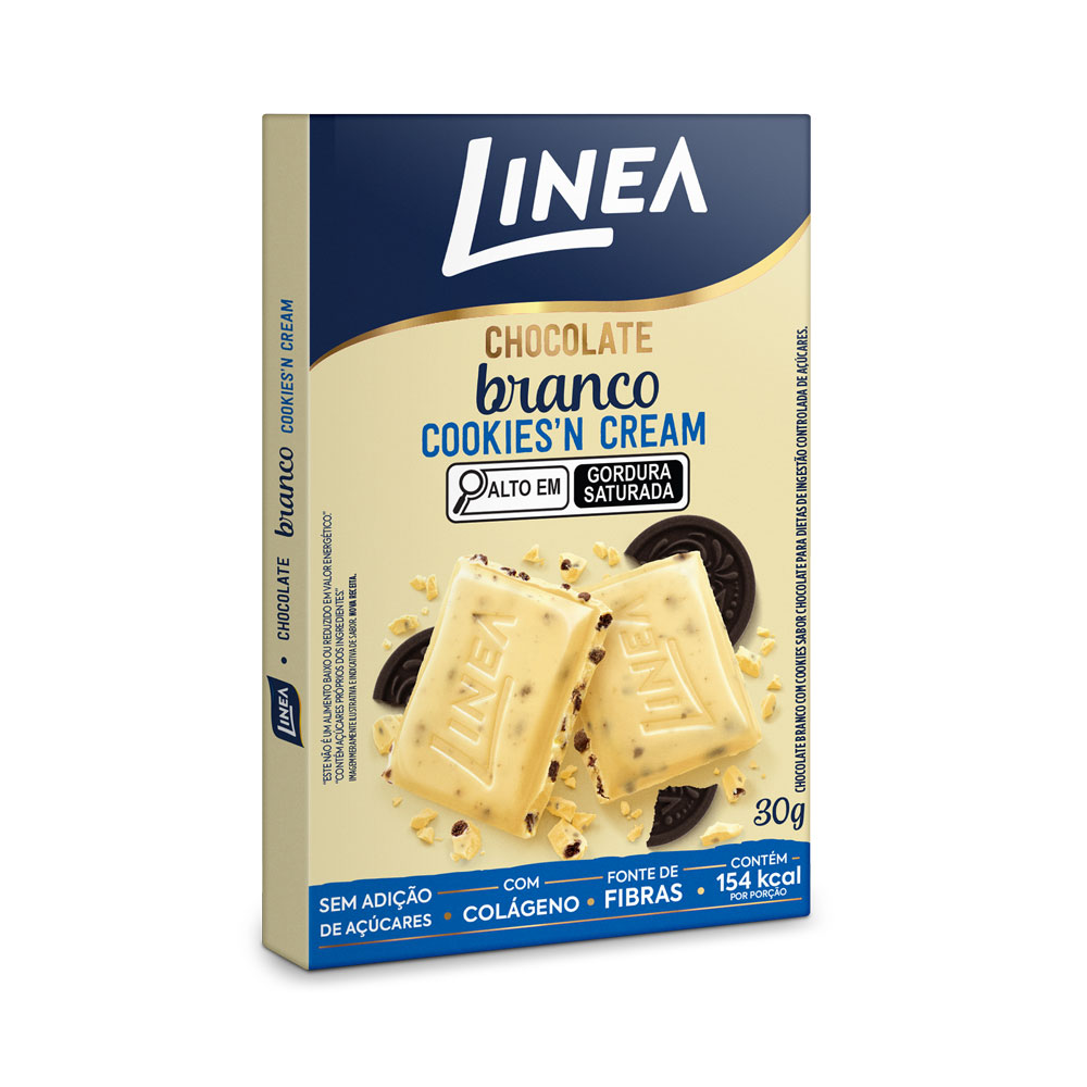 Chocolate Individual Branco Cookies'n Cream Linea 1 Unidade de 30g 1