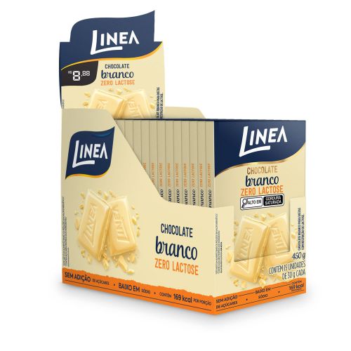 Chocolate Individual Linea Sabor Branco Zero Lactose - 15 unidades de 30g