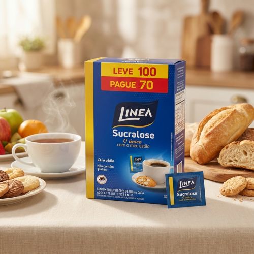 Adoçante em pó Sucralose Linea Leve 100 e Pague 70 Sachê de 500mg