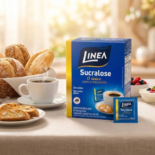 Adoçante em pó Sucralose Linea 50 Sachês de 500mg