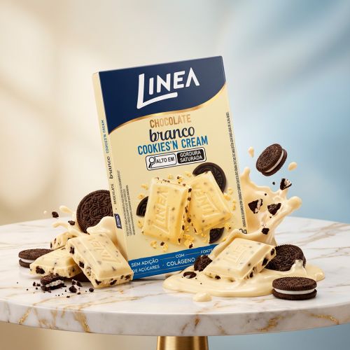 Chocolate Individual Branco Cookies'n Cream Linea 1 Unidade de 30g 1