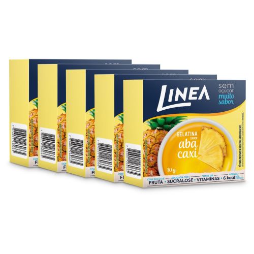 Kit 5 Gelatinas em pó Linea Sabor Abacaxi de 10g
