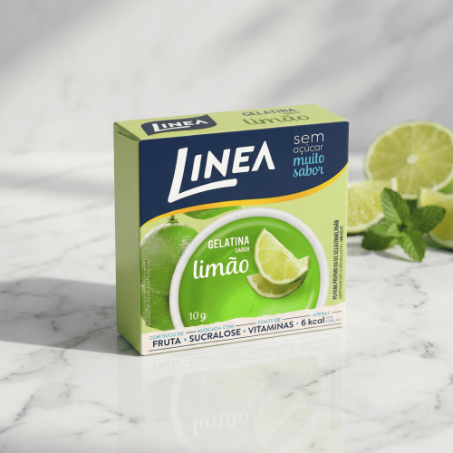 Kit 5 Gelatinas em pó Linea Sabor Limão de 10g