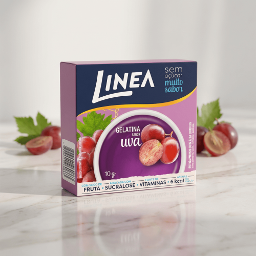 Kit 5 Gelatinas em pó Linea Sabor Uva de 10g