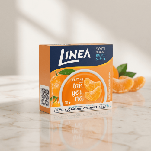 Kit 5 Gelatinas em pó Linea Sabor Tangerina de 10g