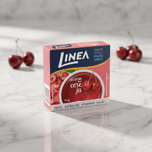 Kit 5 Gelatinas em pó Linea Sabor Cereja de 10g