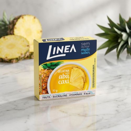 Kit 5 Gelatinas em pó Linea Sabor Abacaxi de 10g