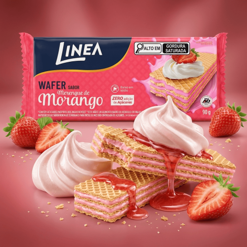 Wafer Morango Linea de 90g