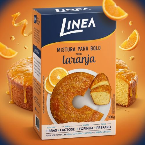 Mistura Para Bolo Linea Sabor Laranja de 300g