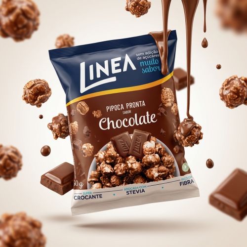 Pipoca Pronta Linea Sabor Chocolate de 50g