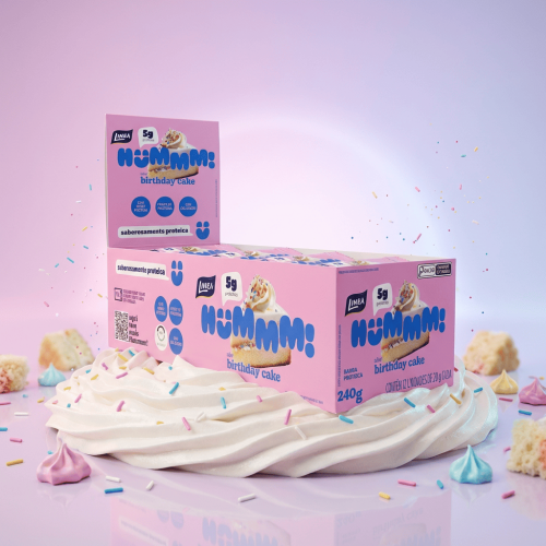 Hummm! Docinho Proteico Sabor Birthday Cake - Caixa com 12 unidades de 20g
