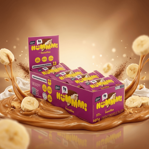 Hummm! Docinho Proteico Sabor Banoffee - Caixa com 12 unidades de 20g