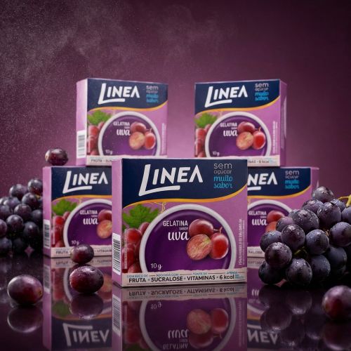 Kit 5 Gelatinas em pó Linea Sabor Uva de 10g