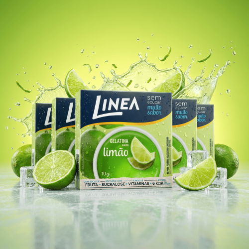Kit 5 Gelatinas em pó Linea Sabor Limão de 10g