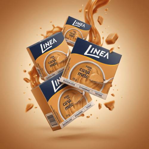 Kit 4 Pudins em pó Linea Sabor Caramelo de 25g