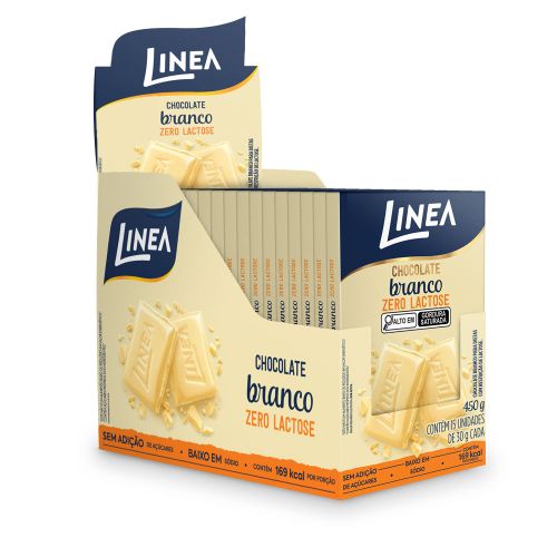 Chocolate Individual Linea Sabor Branco Zero Lactose - 15 unidades de 30g