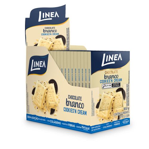 Chocolate Individual Linea Sabor Branco Cookies'n Cream - 15 unidades de 30g