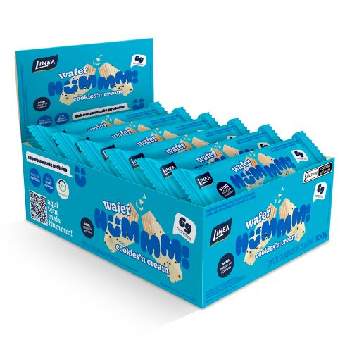 Wafer Hummm! Sabor Cookies'N Cream - Caixa com 12 unidades de 25g