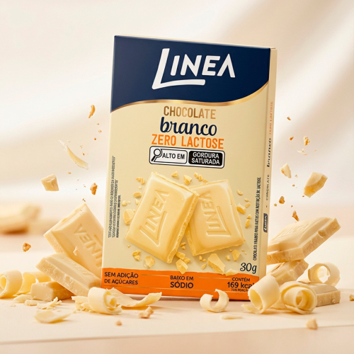 Validade 20/09/2026 - Chocolate Individual Linea Sabor Branco Zero Lactose de 30g