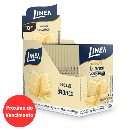 Validade 20/10/2026 - Chocolate Individual Linea Sabor Branco - 15 unidades de 30g
