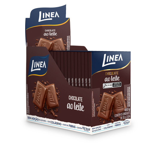 Chocolate Individual Ao Leite Linea - 15 unidades de 30g