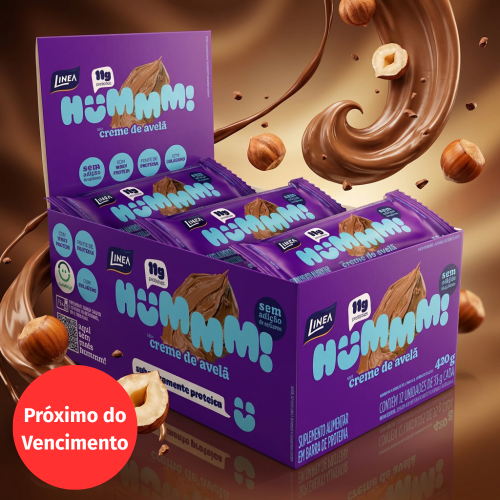Validade 16/12/2026 - Hummm! Snack Proteico Sabor Creme de Avelã - Caixa com 12 unidades de 35g