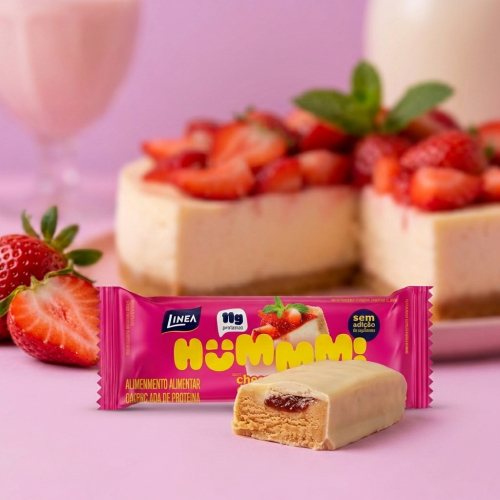 Validade 06/10/2026 - Hummm! Snack Proteico Sabor Cheesecake de Morango de 35g