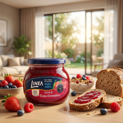 Geleia Linea Sabor Frutas Vermelhas de 230g
