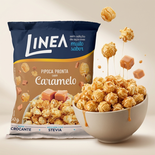 Pipoca Pronta Linea Sabor Caramelo de 50g
