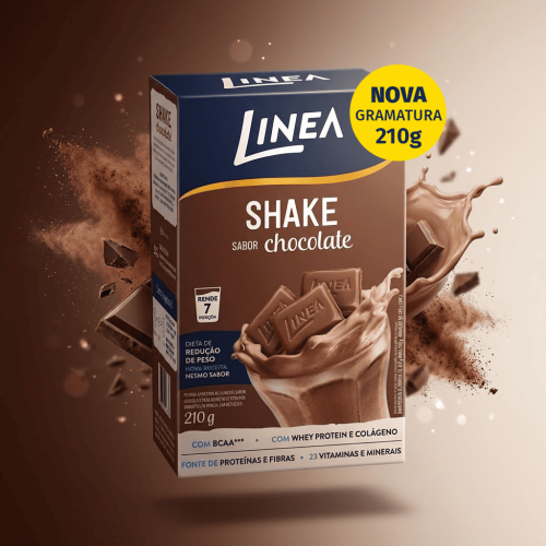 Shake Premium em pó Linea Sabor Chocolate de 210g