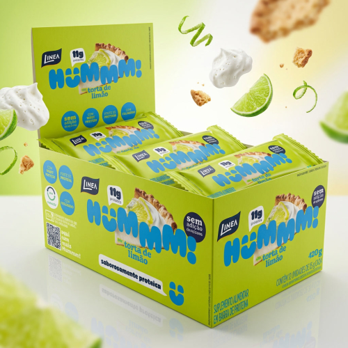 Hummm! Snack Proteico Sabor Torta de Limão - Caixa com 12 unidades de 35g