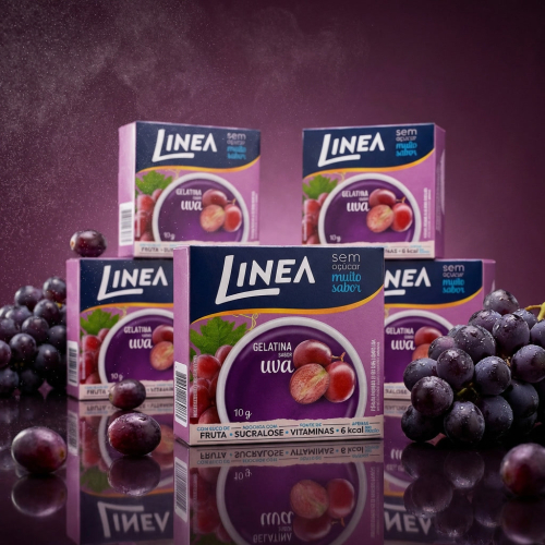 Kit 5 Gelatinas em pó Linea Sabor Uva de 10g